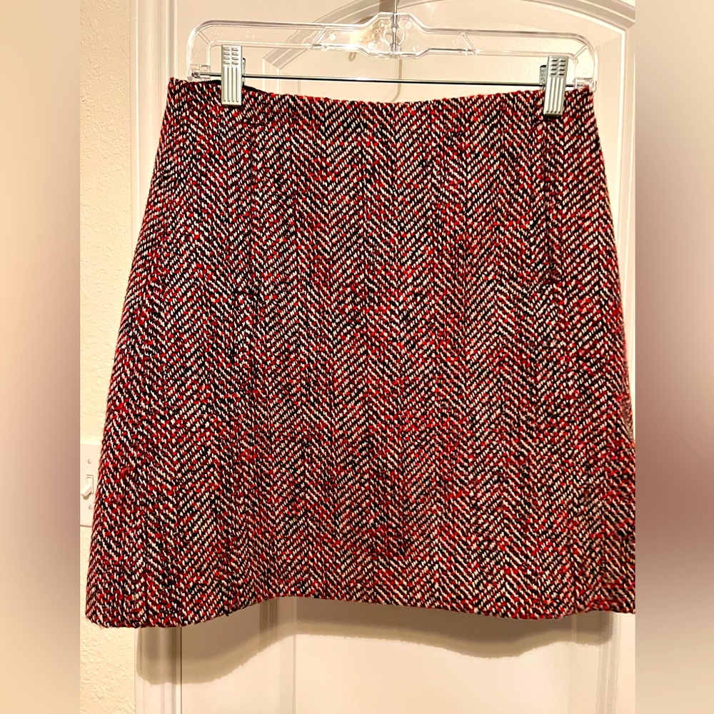 J-Crew Red and black mini shirt